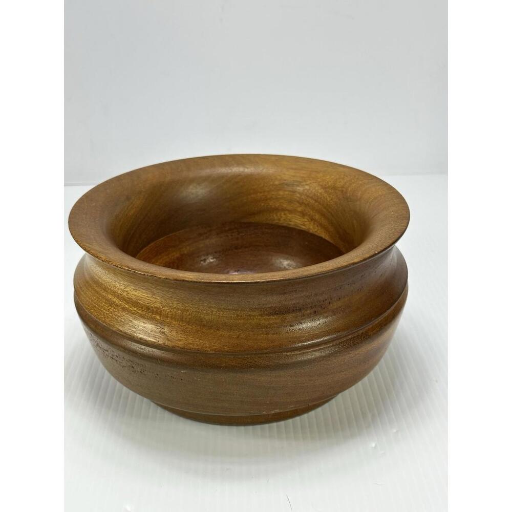 VTG Wood Vase Bowl Hand Turned Segmented Artisan Handcrafted Mid Century Modern